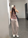 SWAYING 25 Fall/Winter Collection: Striped Wool Vest SW-SW25AW1T02C2S2-FEN Pink (SW25AW1T02C1S2)